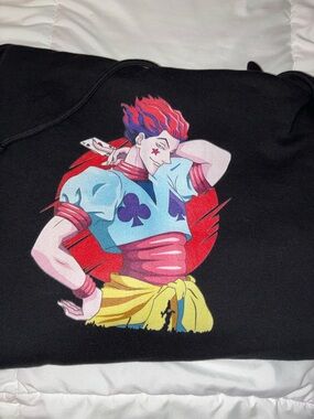 Men's Black Graphic Hoodie with hisoka from hunter x hunter